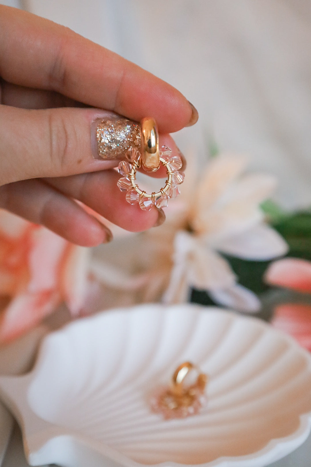 Olivia -korvakorut kristalli