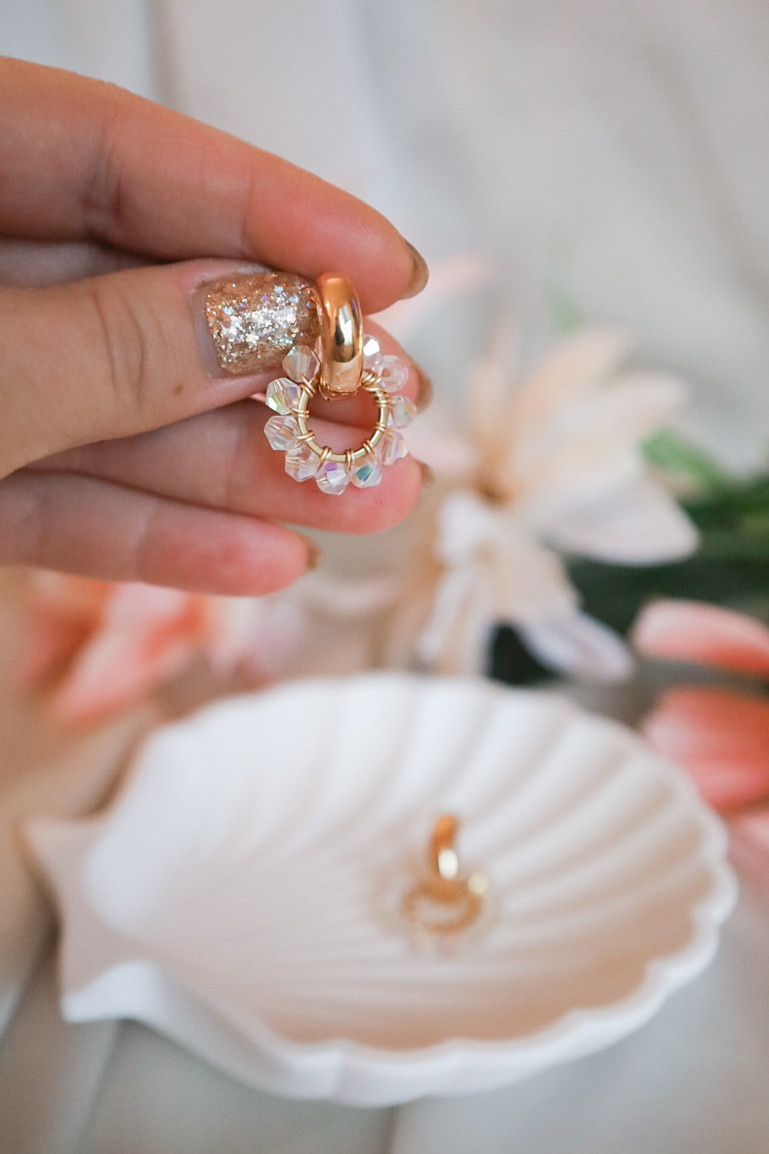 Olivia -korvakorut kristalli